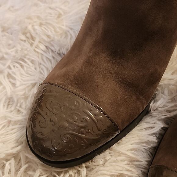 GEOX RESPIRA ANNYA SHORT BOOTIES TAUPE WOMENS 39.5 - Picture 8 of 16